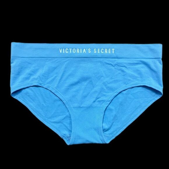 Victorias Secret Seamless Supersoft Hiphugger Hipster thick Panty blue Large - Picture 1 of 3